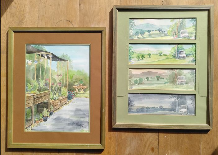 deux tableau à l'aquerelle