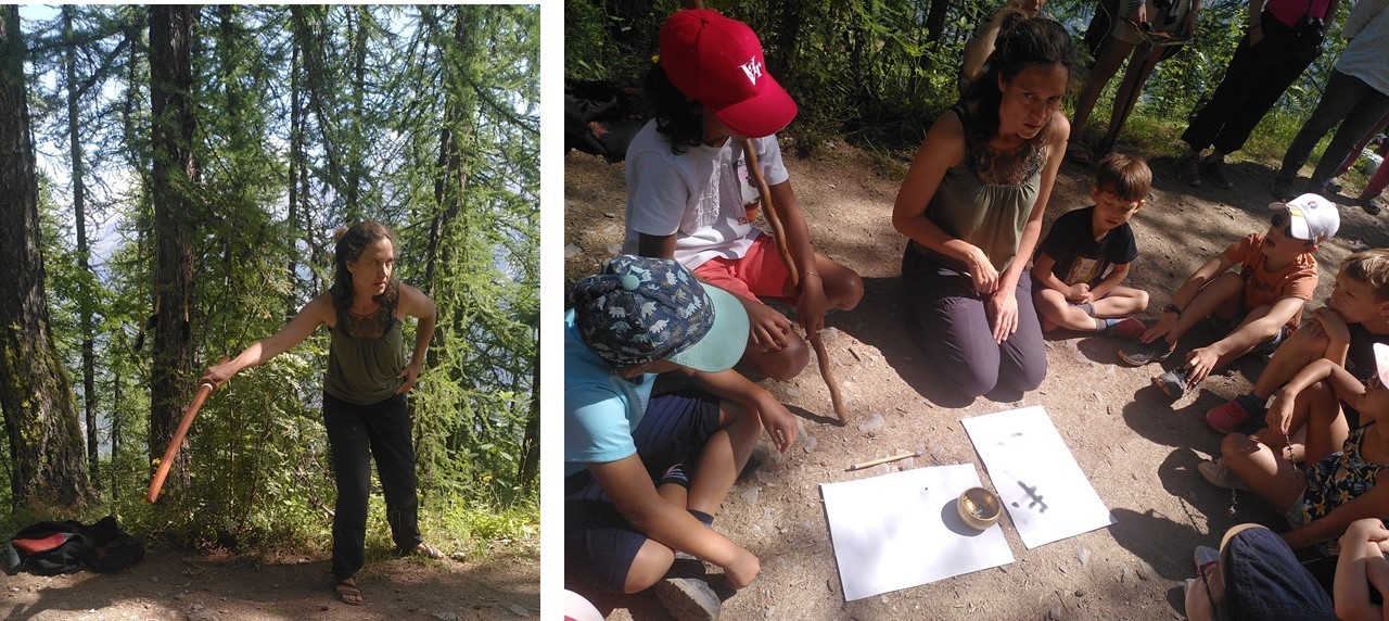 conte en pleine nature et démonstration au sabre - en bois !