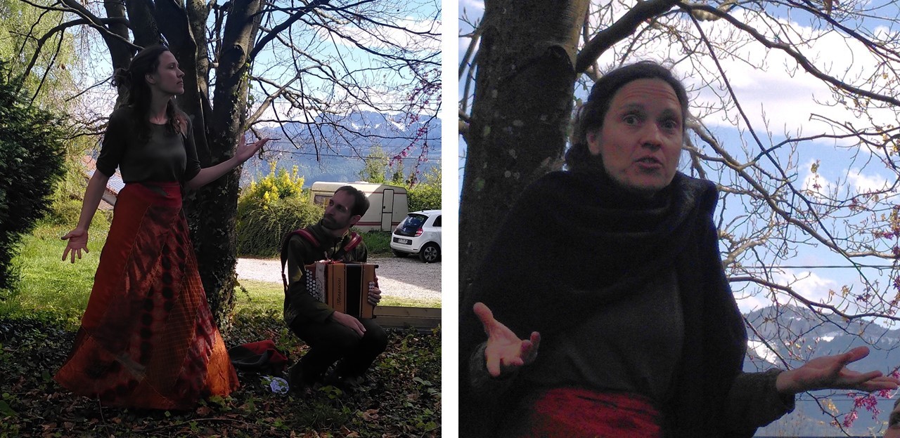 gros plan sur la conteuse et ses expression du visage