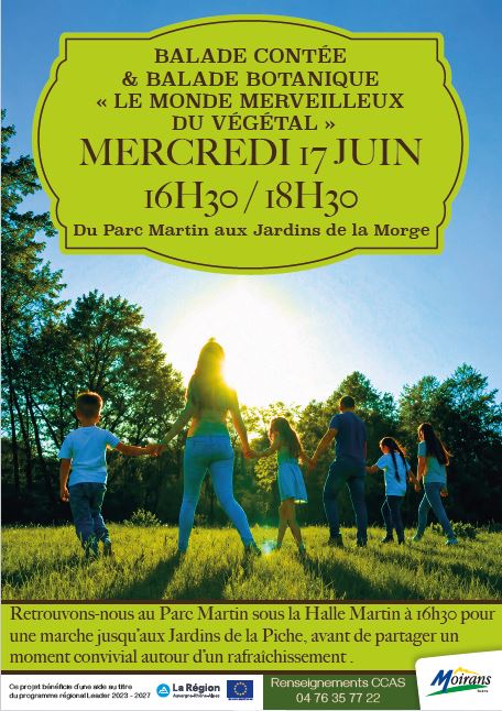 affiche avec une chaine de personnes sur un coucher de soleil