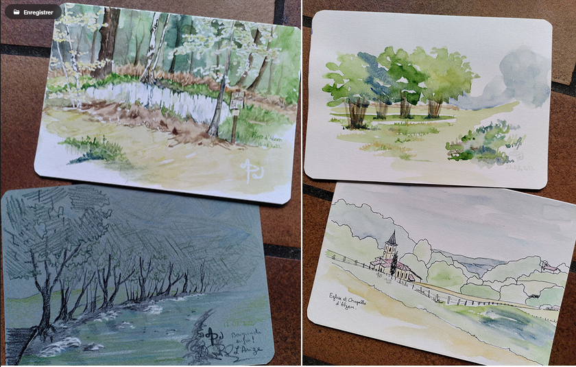 rivière, sous bois et l'église à ALZAN